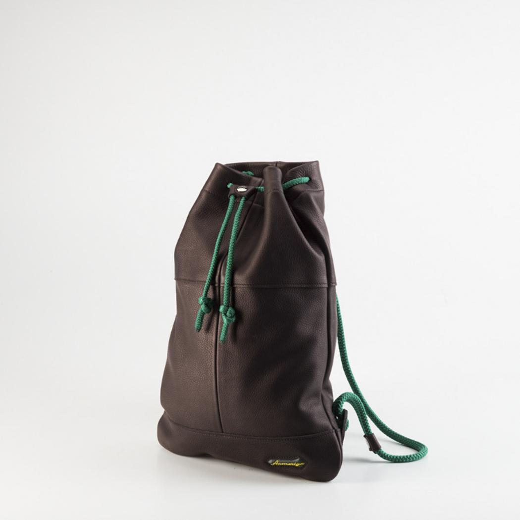 AMERIGO LEATHER BACKPACK- Brown- One Size