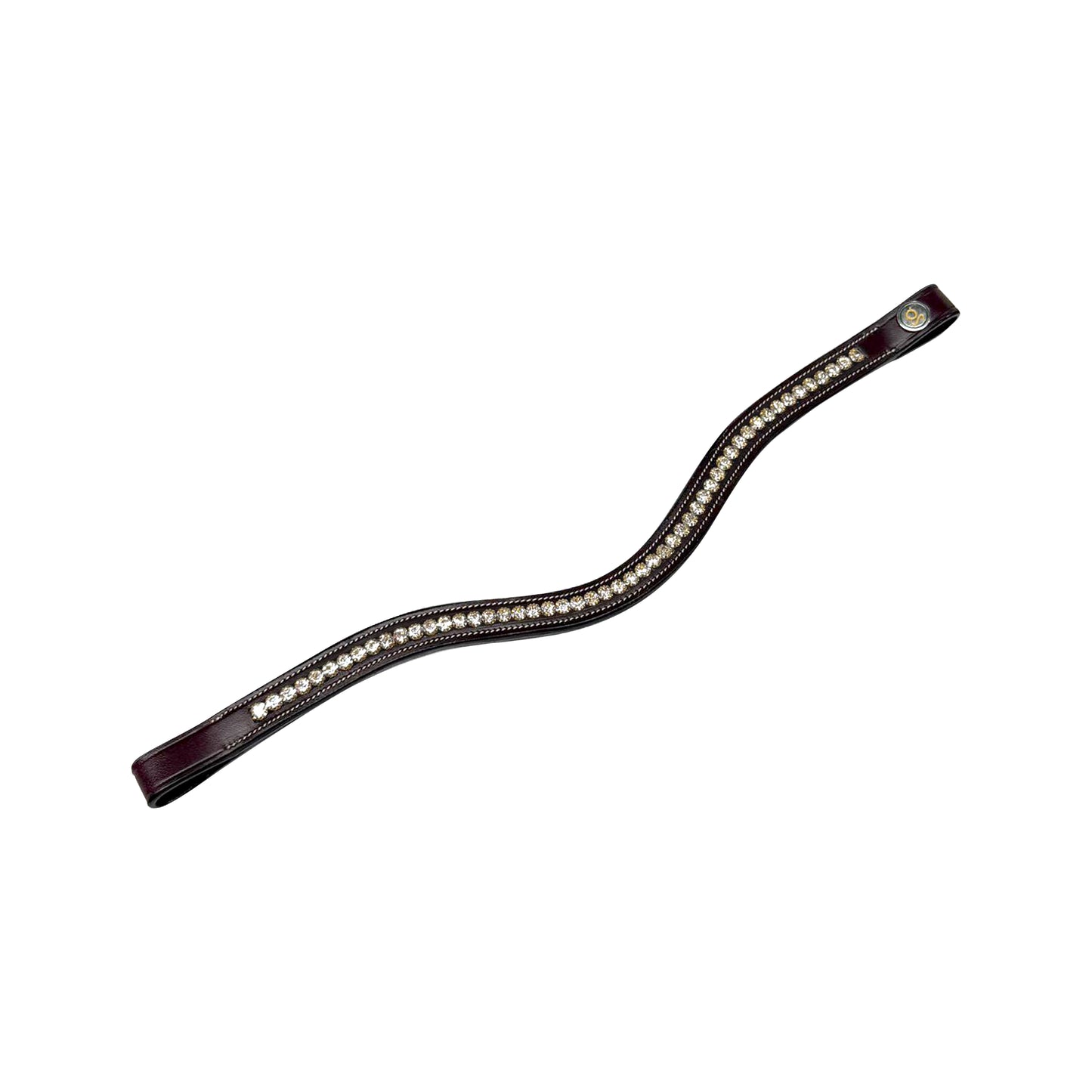 AMERIGO V SHAPE CRYSTAL BROWBAND- Brown- Cob