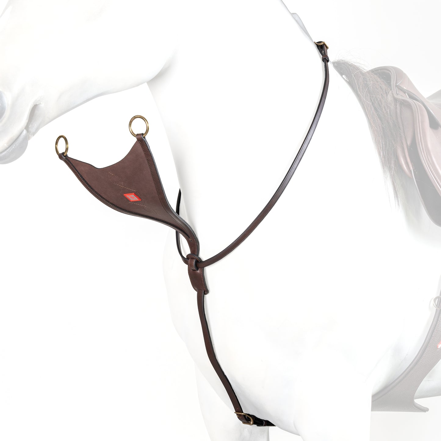 EQUIPE MARTINGALE WITH BIB SILVER FITTINGS- Brown- Cob