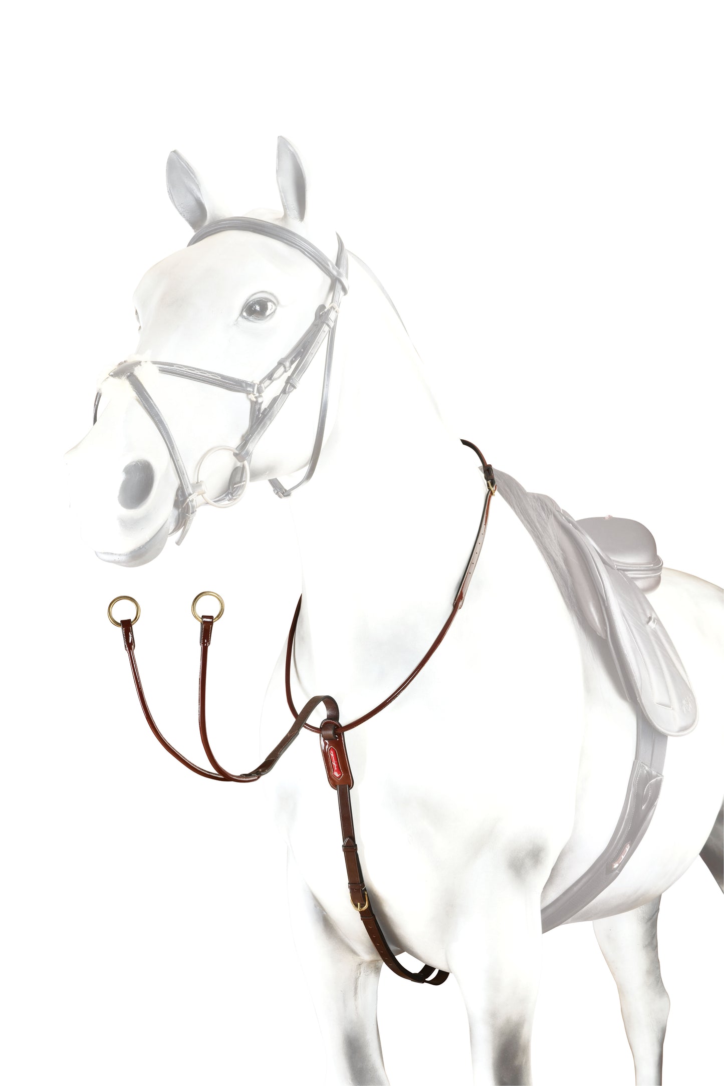 ROLLED MARTINGALE WITH PATENT INSERTS - Black - Cob