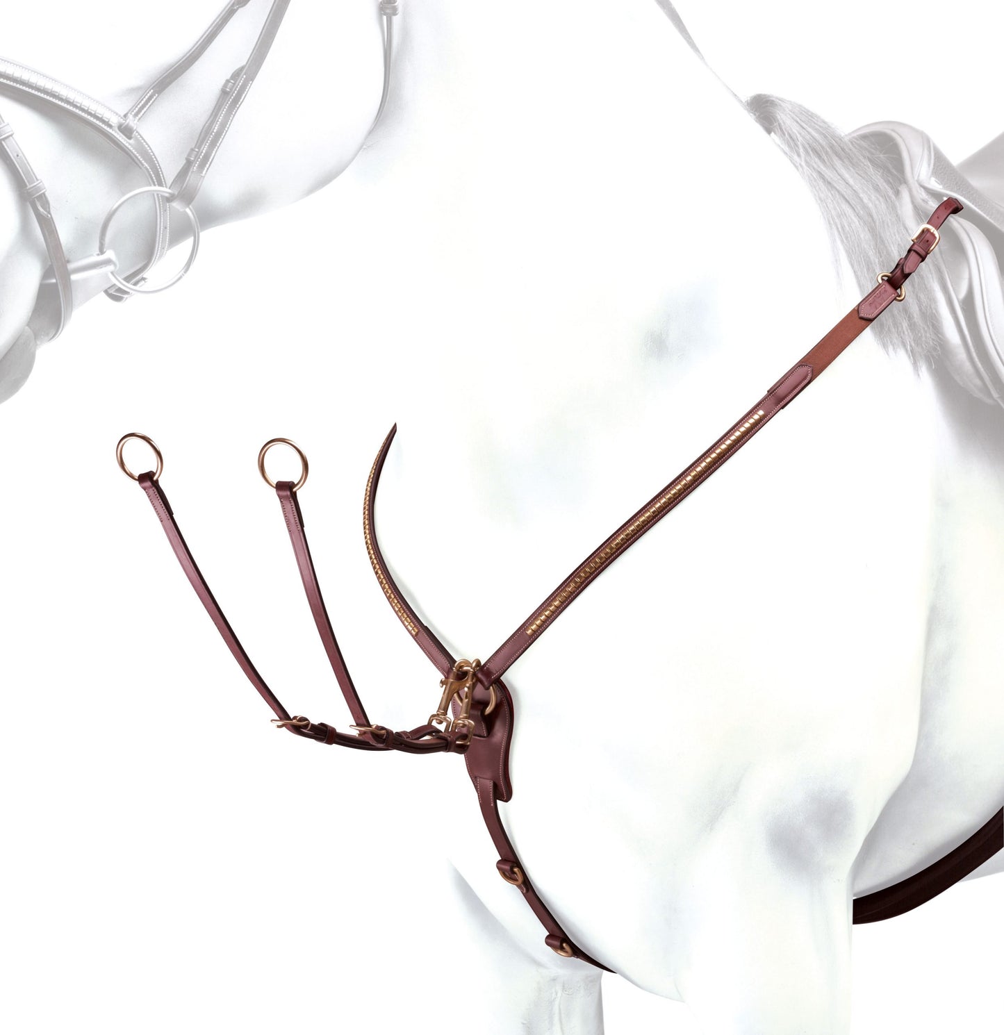 CLINCHERED BREASTPLATE SILVER FITTING- Brown- Pony