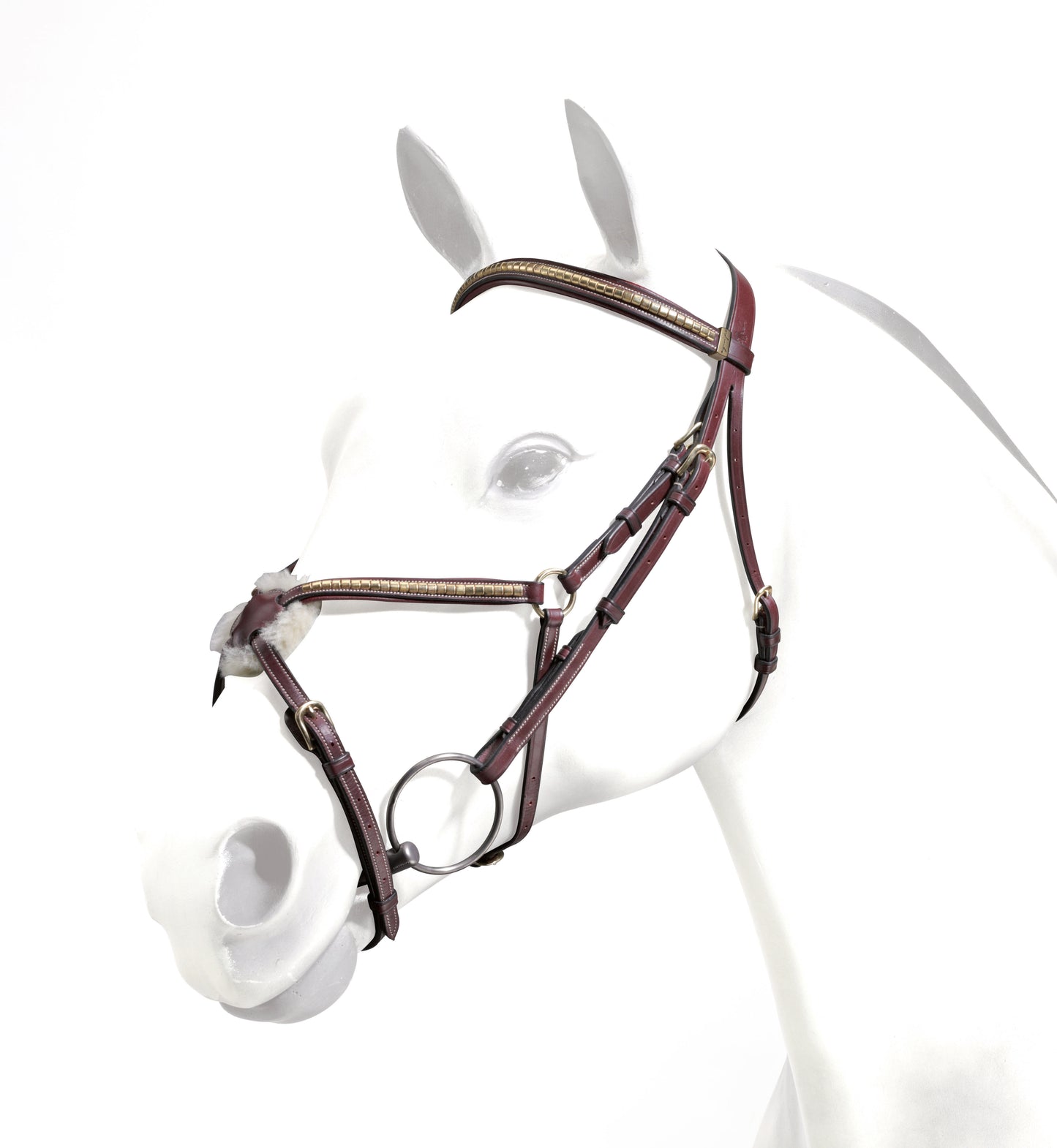 GRACKLE BRIDLE CLINCHER BRASS FITTINGS - Red Brown - Cob