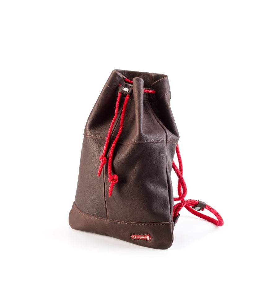 EQUIPE LEATHER BACKPACK- Brown- One Size