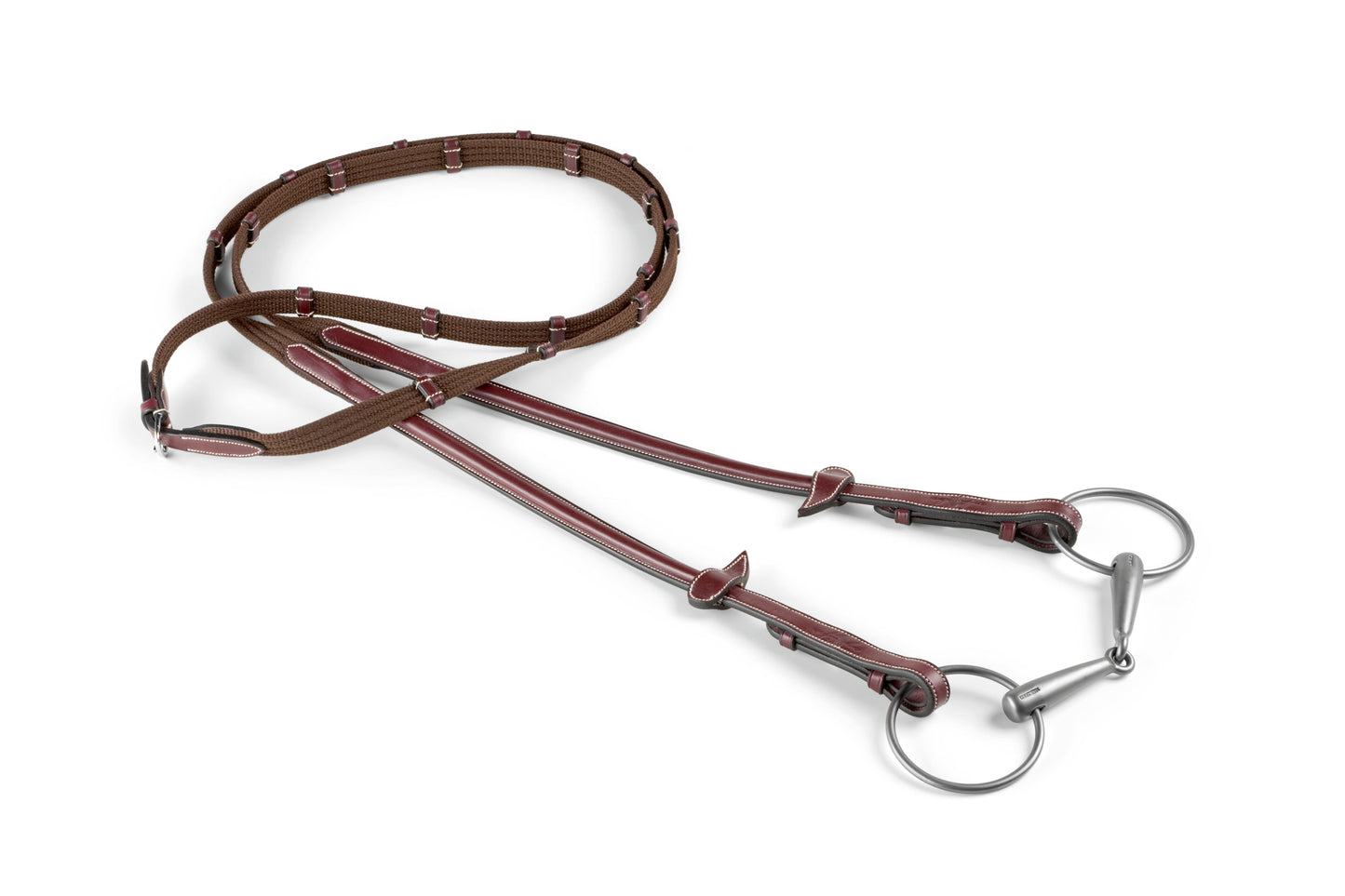 WEBBED REINS RAISED - Brown - Cob