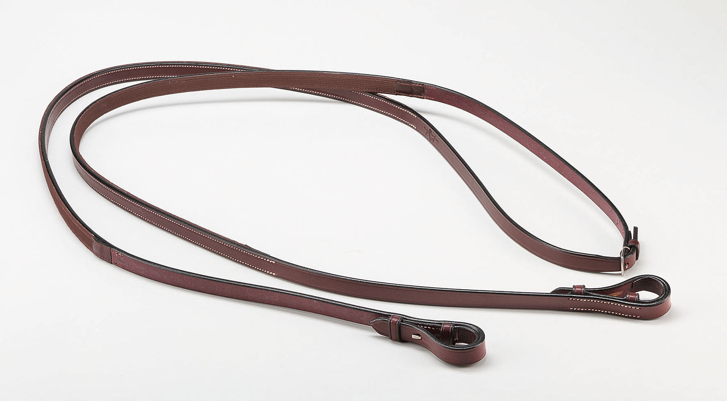 EMPORIO LEATHER REINS - BRASS FITTINGS - Black - Cob