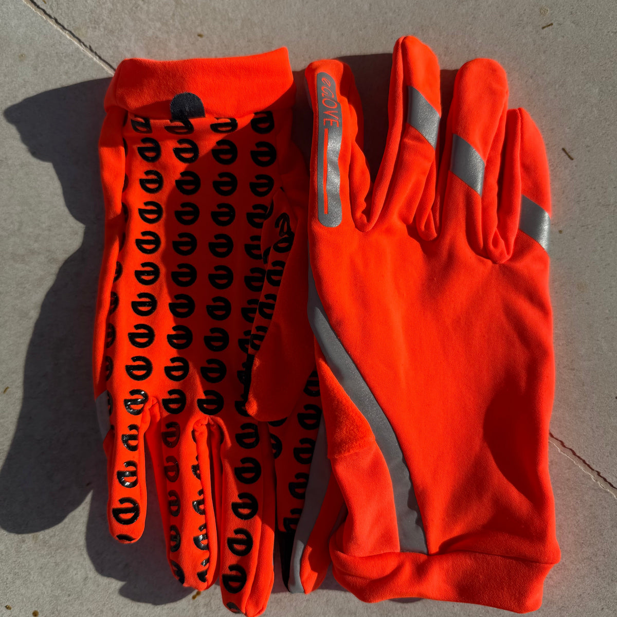 eGLOVE Hi-Vis Run Gloves – Fluoro Orange | Reflective Touchscreen Running Gloves