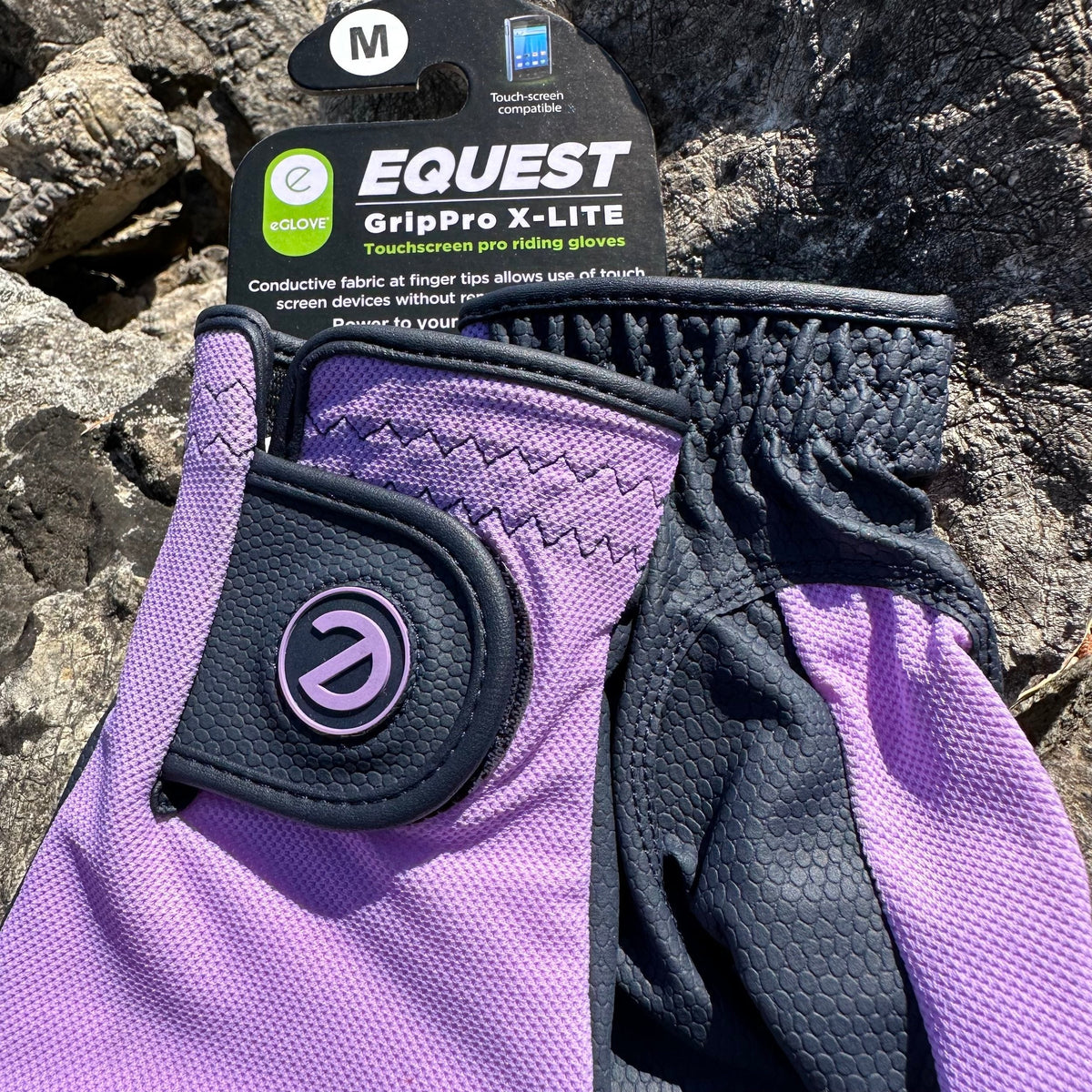 eQUEST GripPro X-LITE Riding Gloves - Lilac Regular Cuff