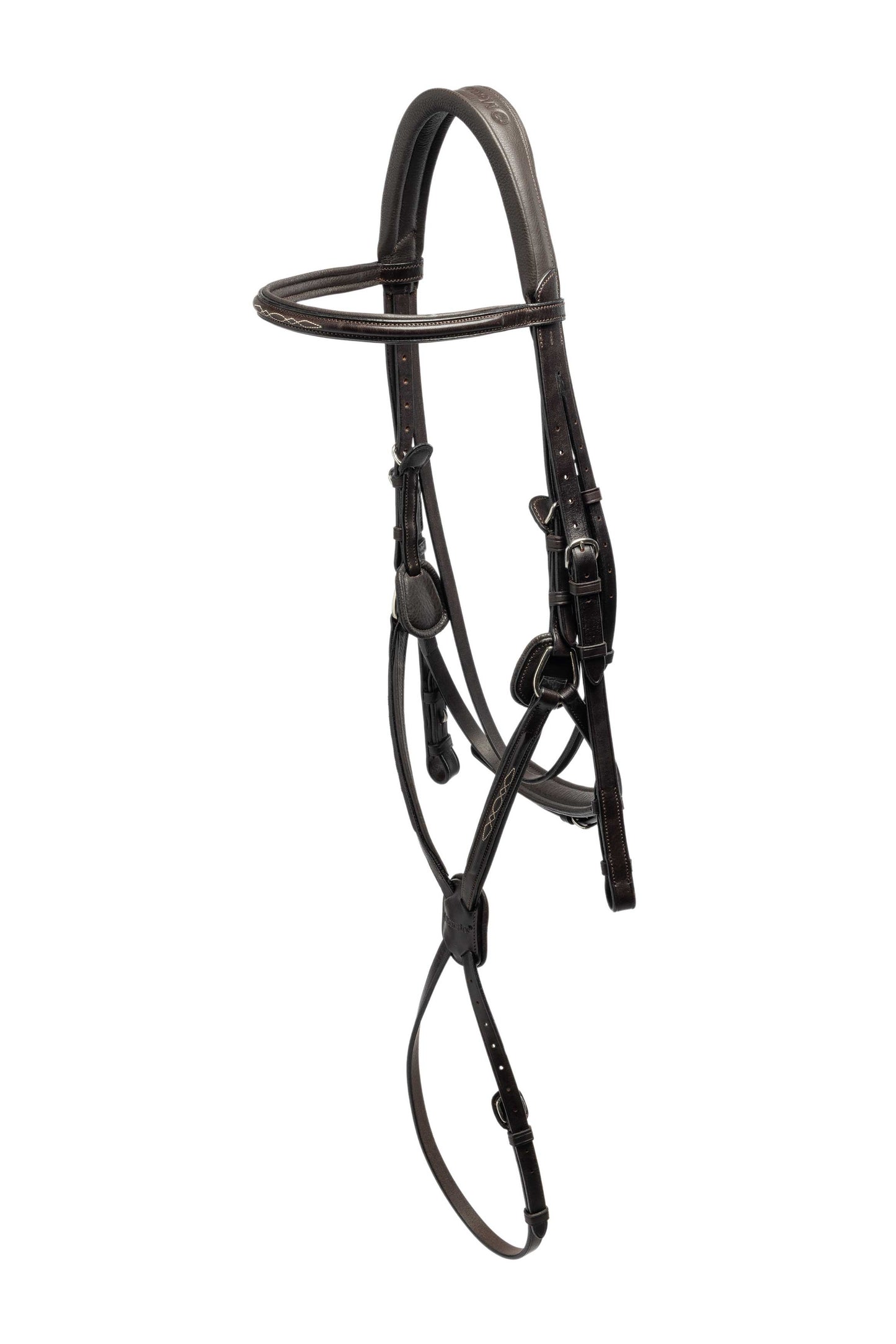 Menetics Grakle/Fig 8 Fancy Stitched no reins- Brown- Full
