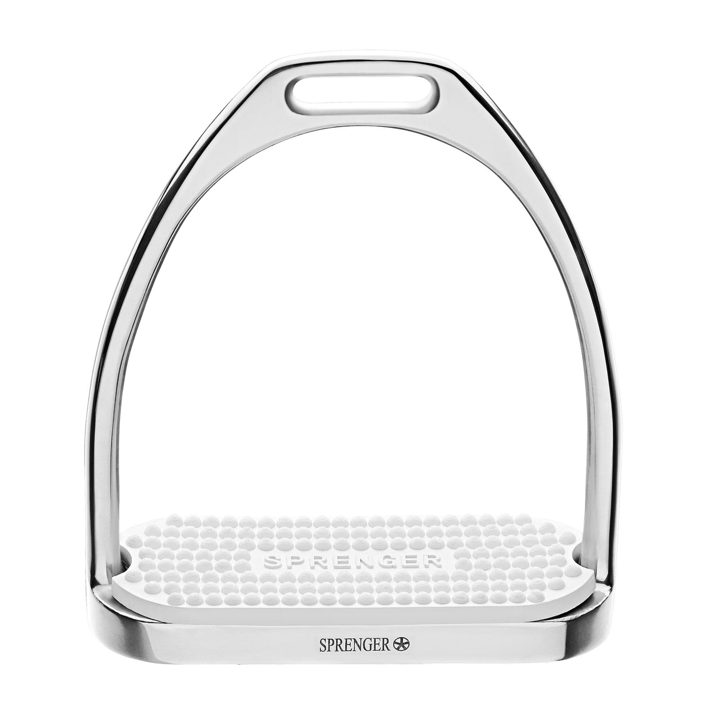 HS FILLIS STIRRUPS- ST.ST. WITH WHITE PAD- Stainless S- 132m