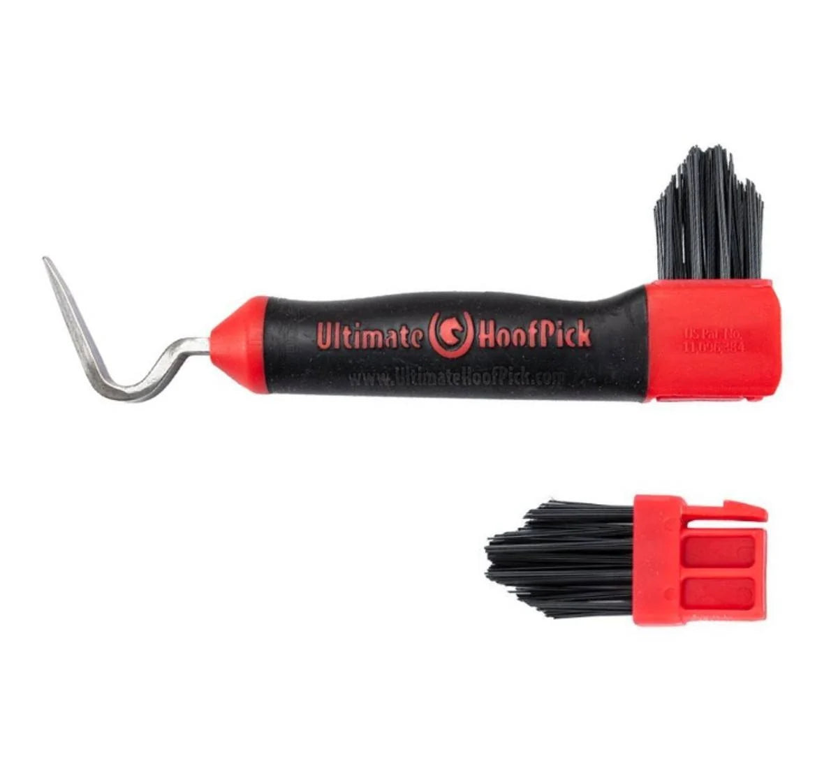 Ultimate Hoof Pick Plus Red with Replaceable Brush