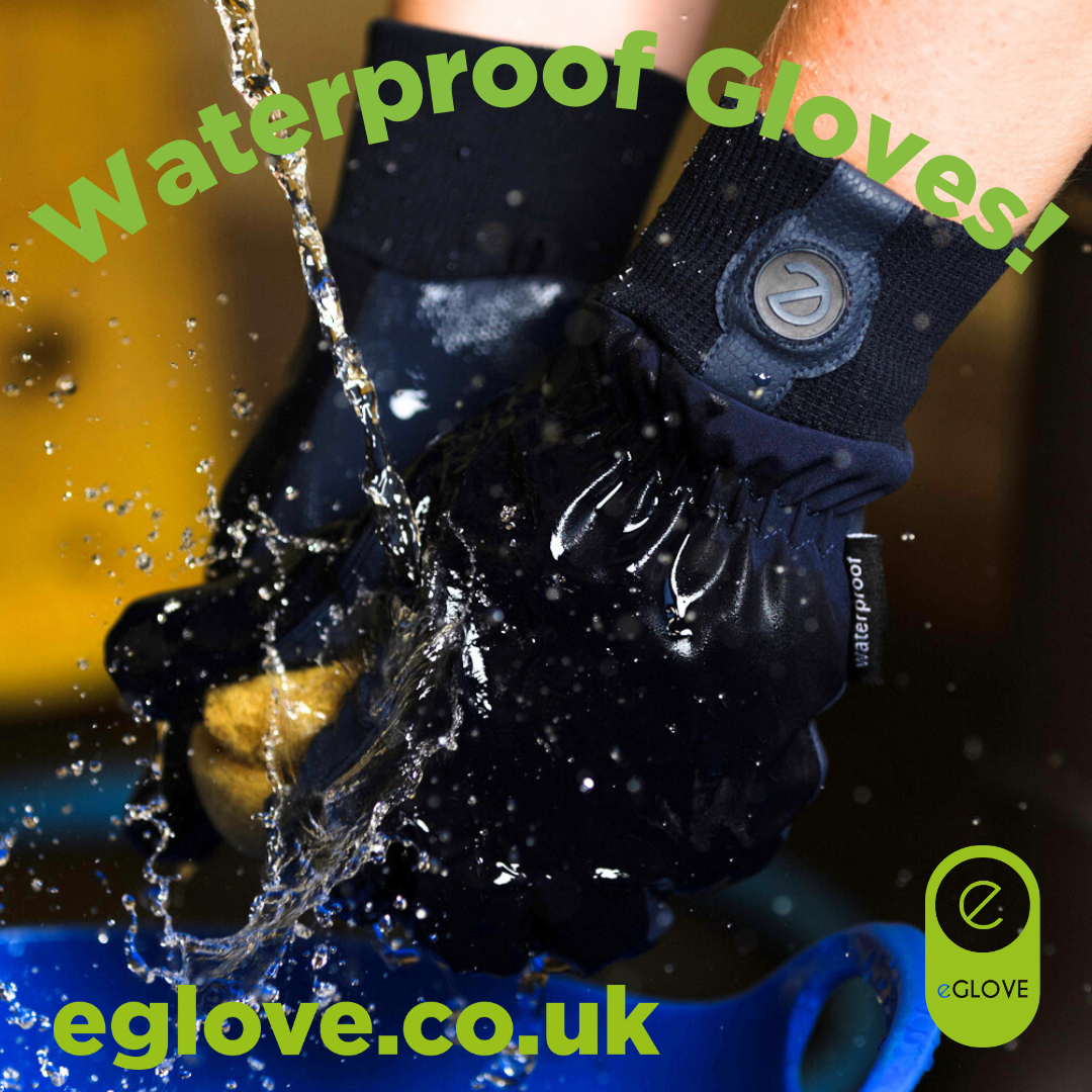 eQUEST Waterproof Riding & Yard Gloves – Blue | Warm, Grippy & Touchscreen
