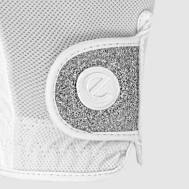 eQUEST GripPro X-LITE Riding Gloves - White & Silver Glitter Cuff