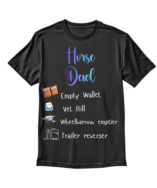 Horse Dad T-Shirt Emoty Wallet Trailer Reverser