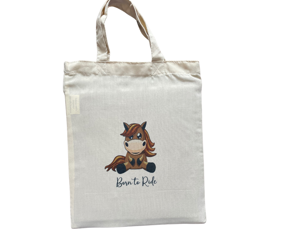 'Born to Ride' Soft Natural Tote Bag - 26cm x 34cm