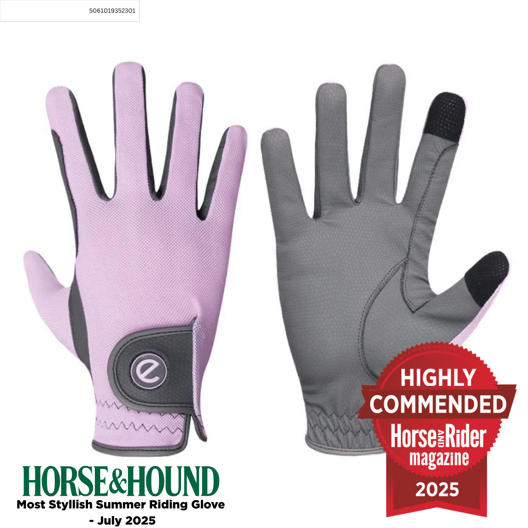 eQUEST GripPro X-LITE Riding Gloves - Pastel Pink Regular Cuff