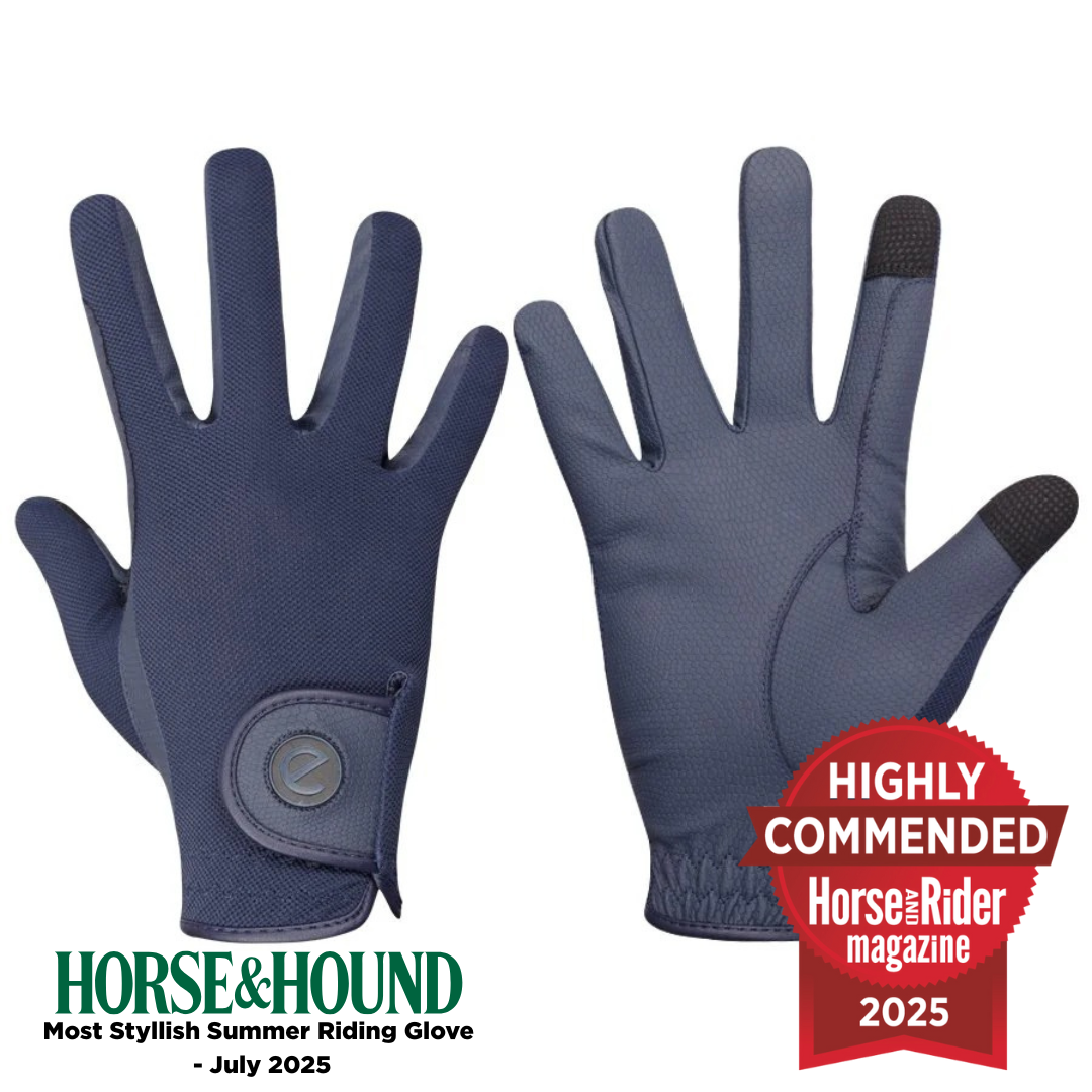 eQUEST GripPro X-LITE Riding Gloves - Blue Regular Cuff