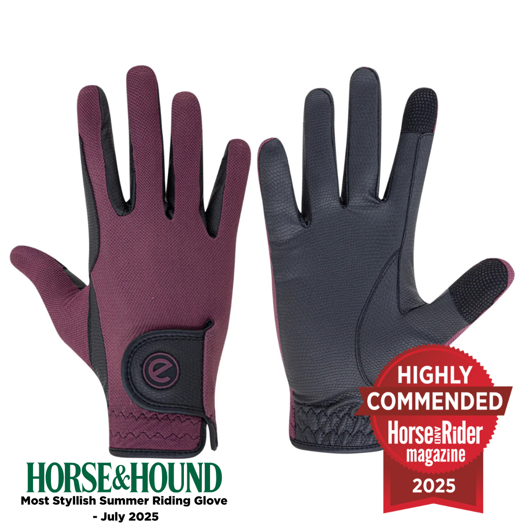 eQUEST GripPro X-LITE Riding Gloves - Merlot Regular Cuff