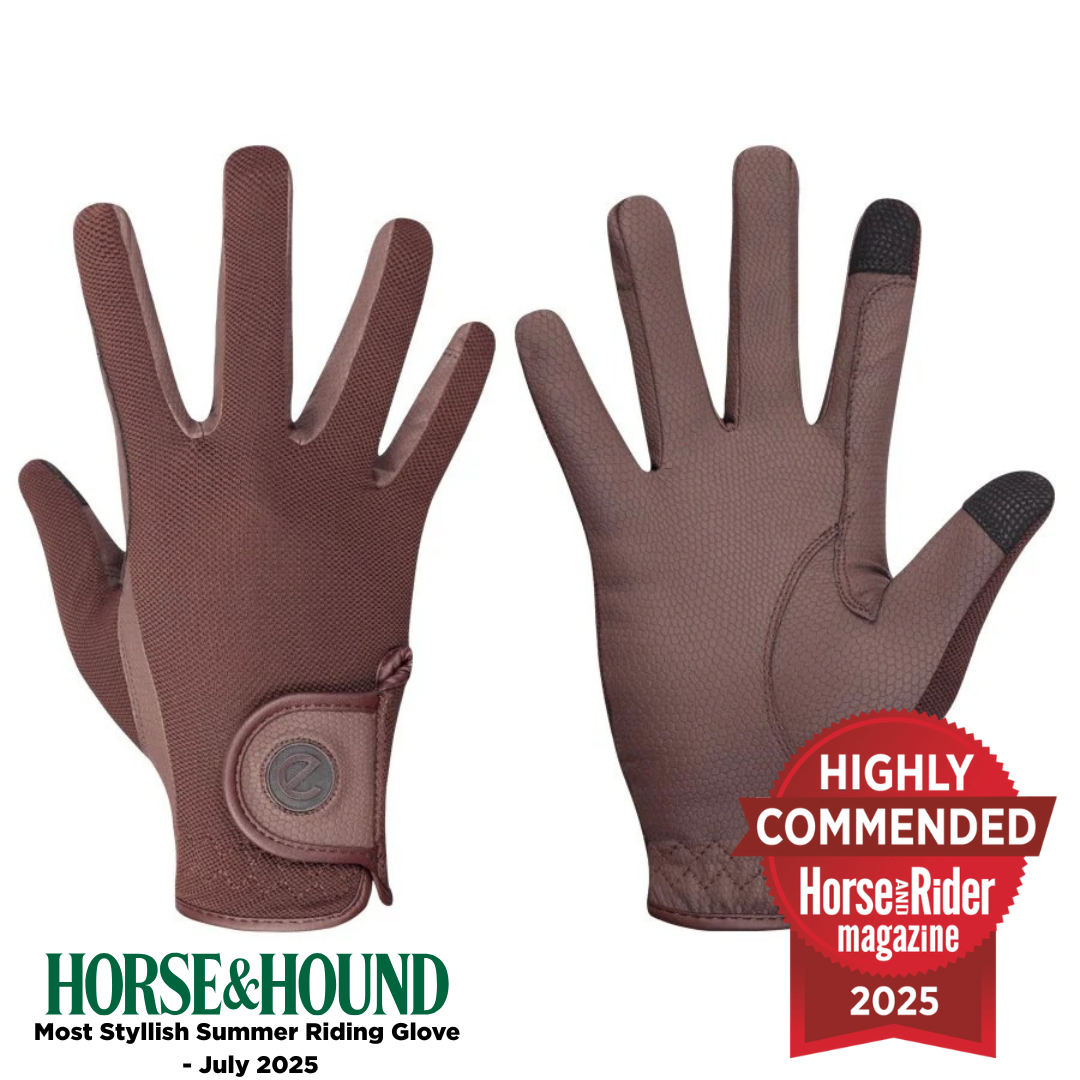 eQUEST GripPro X-LITE Riding Gloves - Brown Regular Cuff