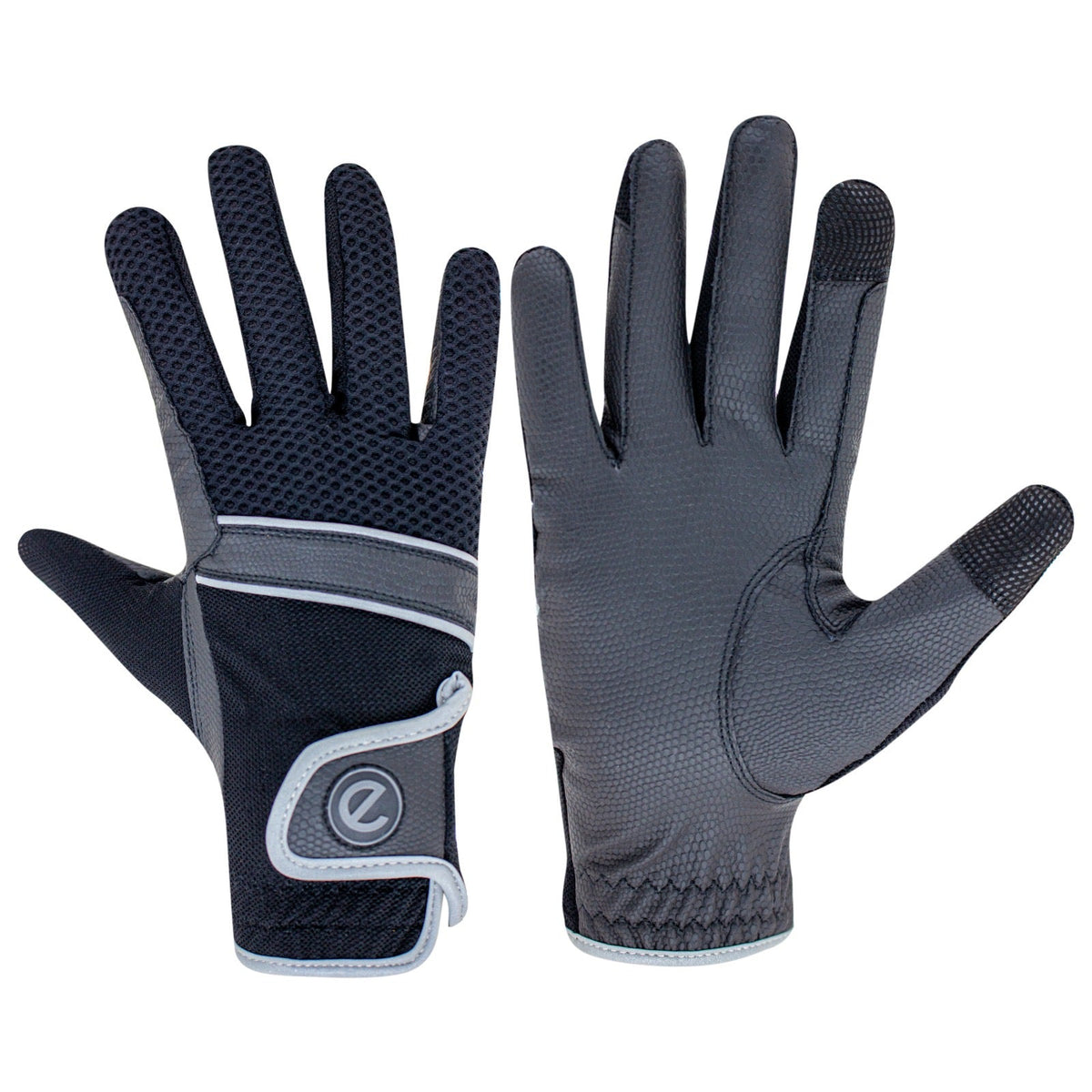 eQUEST GripPro X-LITE Riding Gloves - Black Reflective Edition