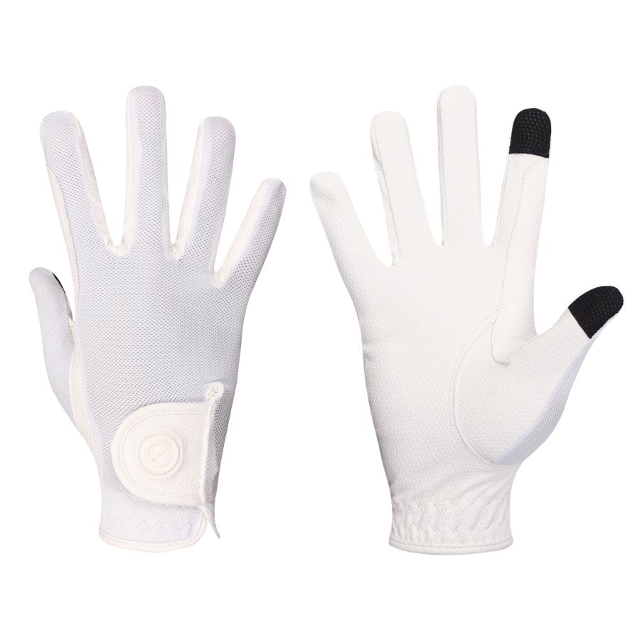 eQUEST GripPro X-LITE Riding Gloves - White Regular Cuff