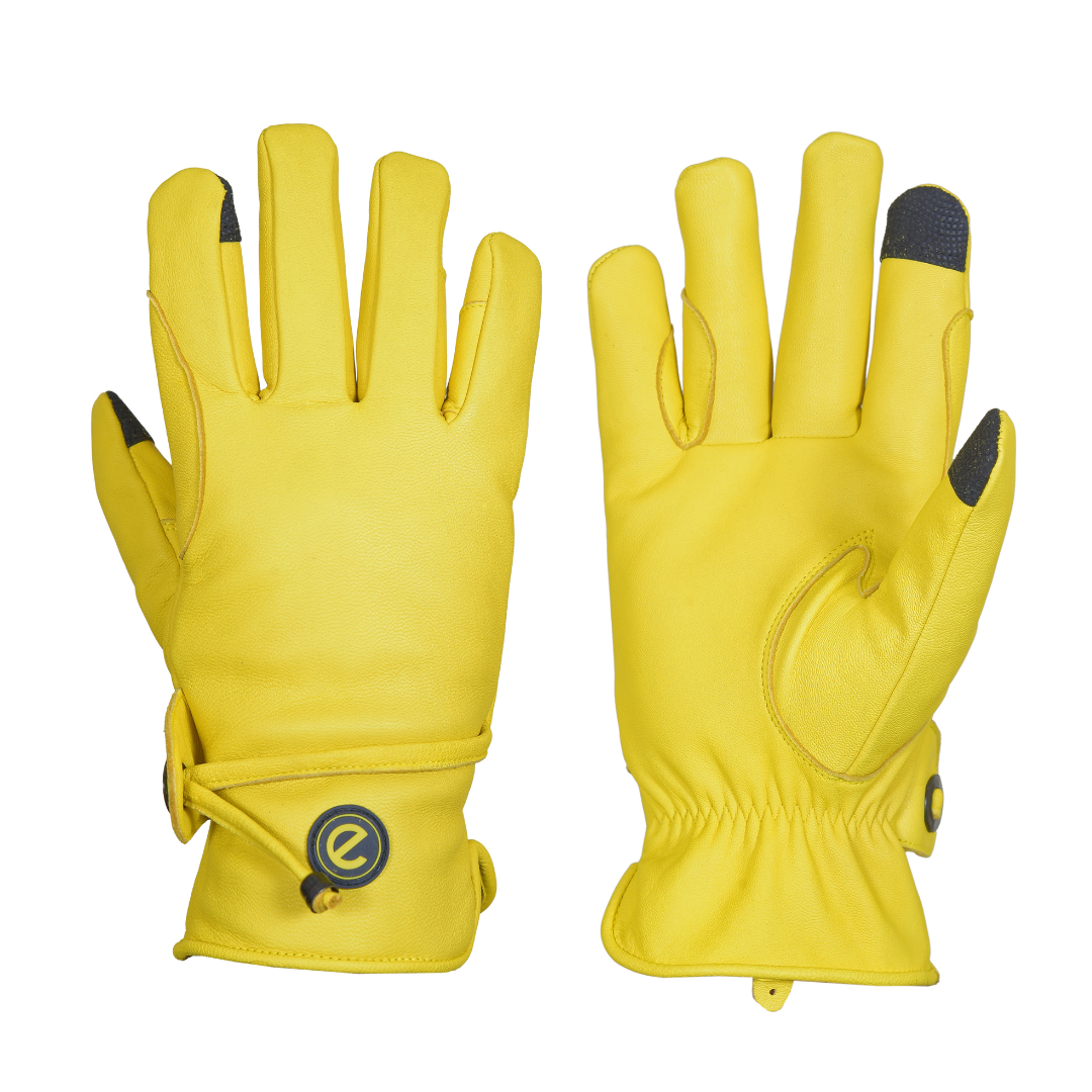 eQUEST GripPro Western Leather Riding Gloves – Classic Yellow | Unlined | Touchscreen