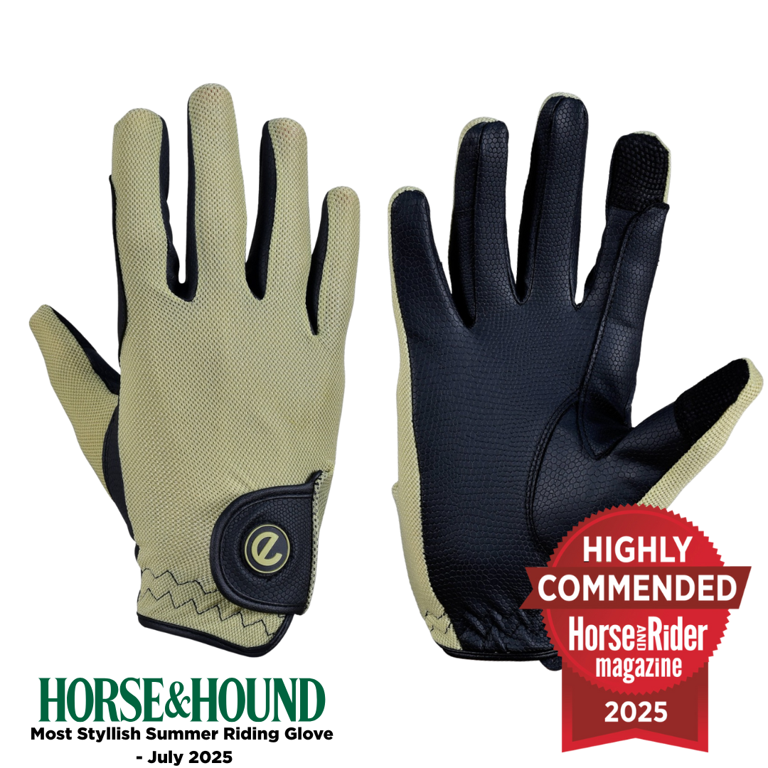 eQUEST GripPro X-LITE Riding Gloves - Olive Green Regular Cuff