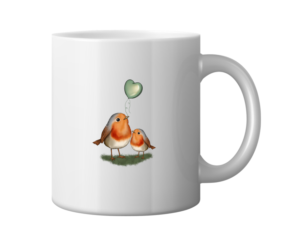 Robin with Sage Green Balloon Mug