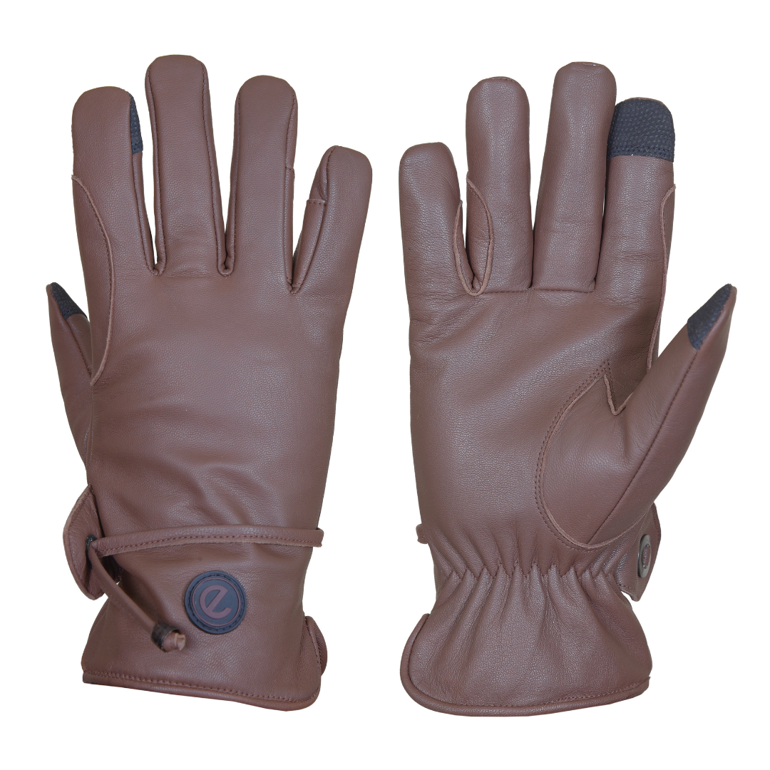 eQUEST GripPro Western Leather Riding Gloves – Brown | Thinsulate Lined | Touchscreen