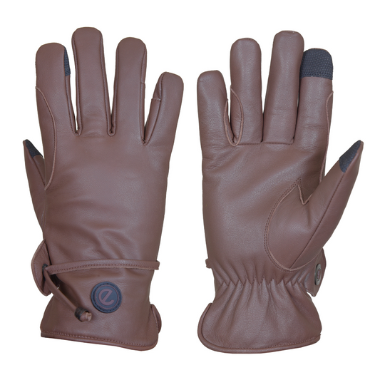 eQUEST GripPro Western Leather Riding Gloves – Brown | Thinsulate Lined | Touchscreen
