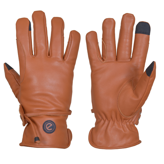 eQUEST GripPro Western Leather Riding Gloves – Tan | Thinsulate Lined | Touchscreen