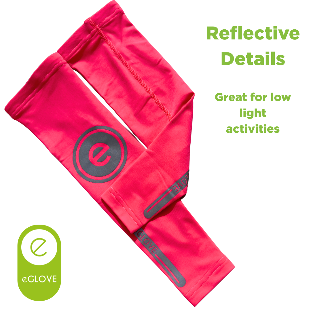 eGLOVE Hi-Vis Armsleeves – Fluoro Pink | Reflective Running Arm Warmers