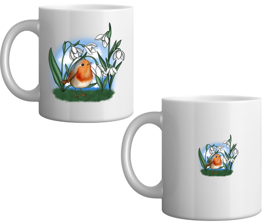 Robin and Snow Drops Mug