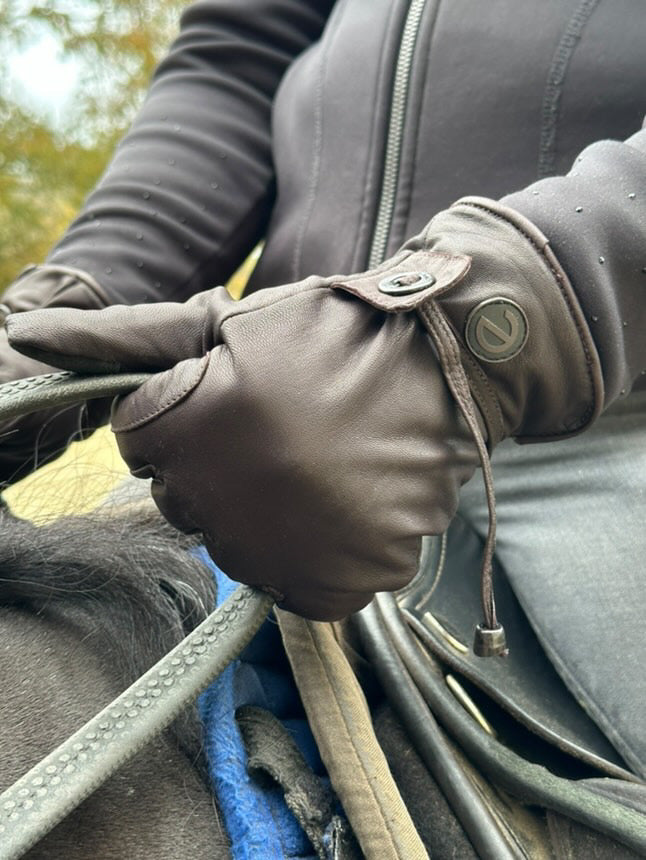 eQUEST GripPro Western Leather Riding Gloves – Brown | Thinsulate Lined | Touchscreen