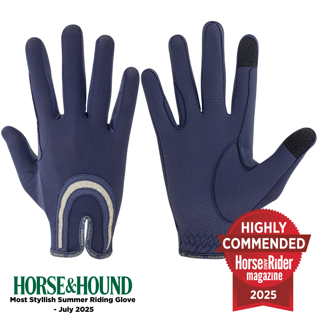 eQUEST GripPro X-LITE Pro Pull - Blue Gold Glitter Horseshoe