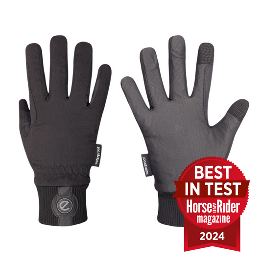 eQUEST Waterproof Riding & Yard Gloves – Black | Warm, Grippy & Touchscreen