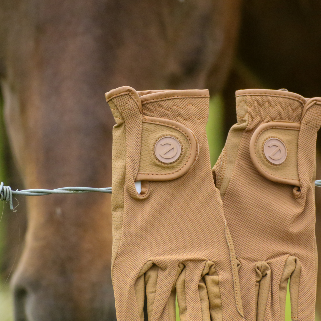 eQUEST GripPro X-LITE Riding Gloves - Caramel Regular Cuff