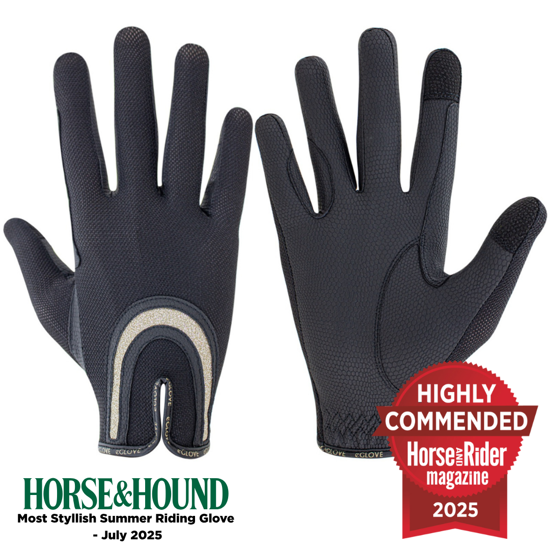 eQUEST GripPro X-LITE Pro Pull - Black Gold Glitter Horseshoe