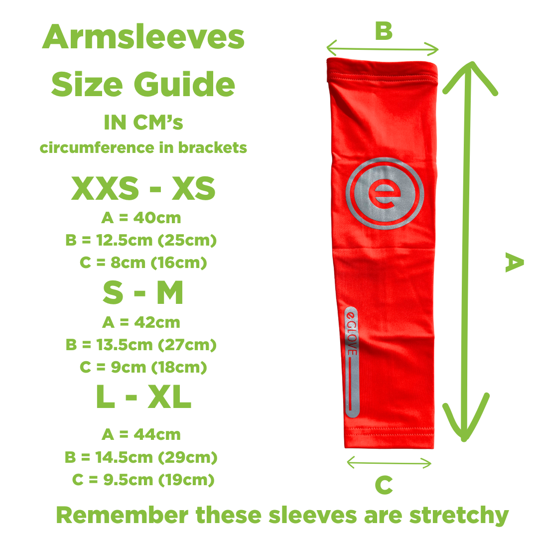 eGLOVE Hi-Vis Armsleeves – Orange | Reflective Running Arm Warmers