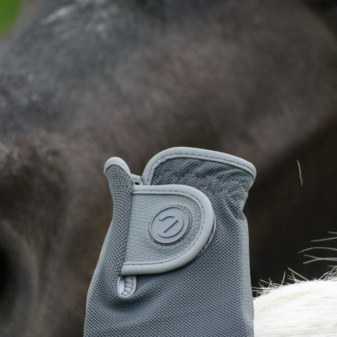 eQUEST GripPro X-LITE Riding Gloves - Grey Regular Cuff