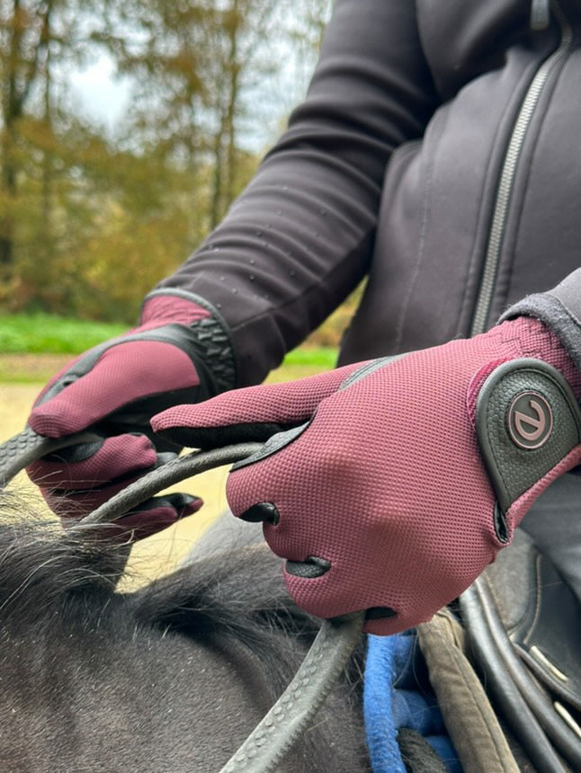 eQUEST GripPro X-LITE Riding Gloves - Merlot Regular Cuff