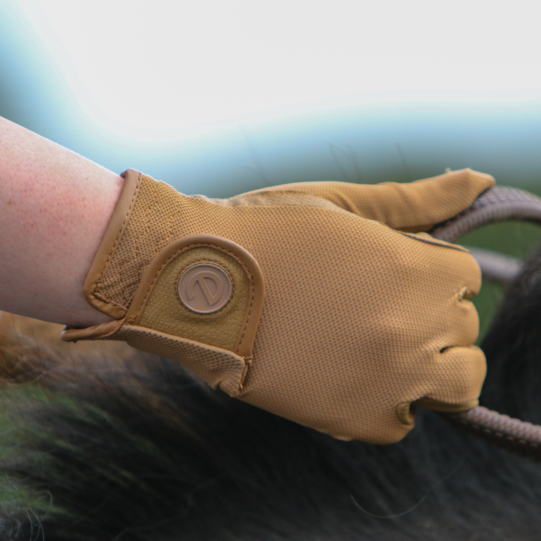 eQUEST GripPro X-LITE Riding Gloves - Caramel Regular Cuff