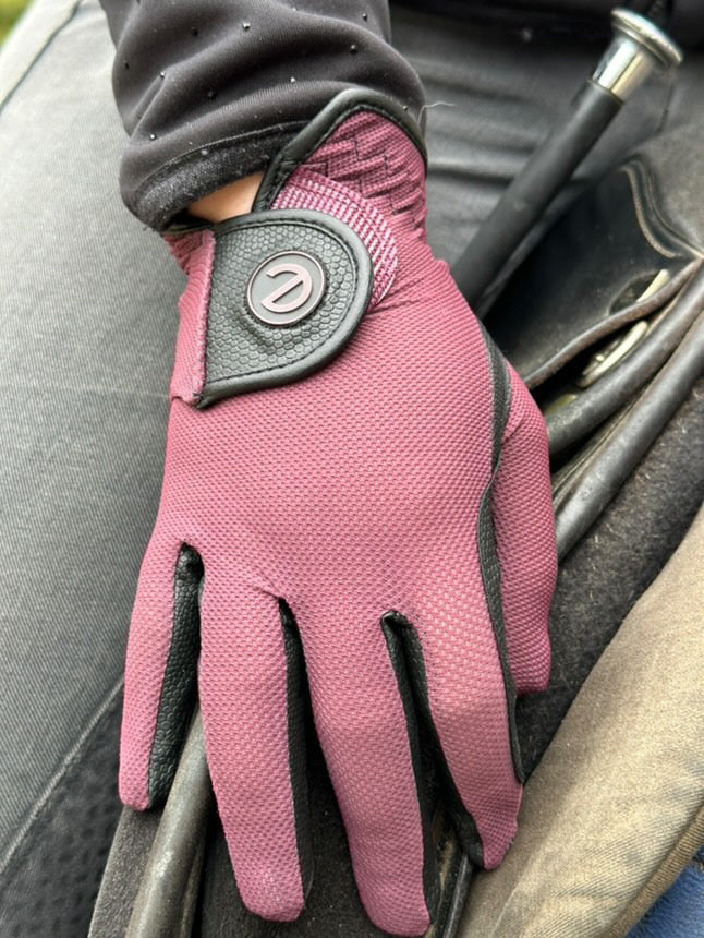 eQUEST GripPro X-LITE Riding Gloves - Merlot Regular Cuff