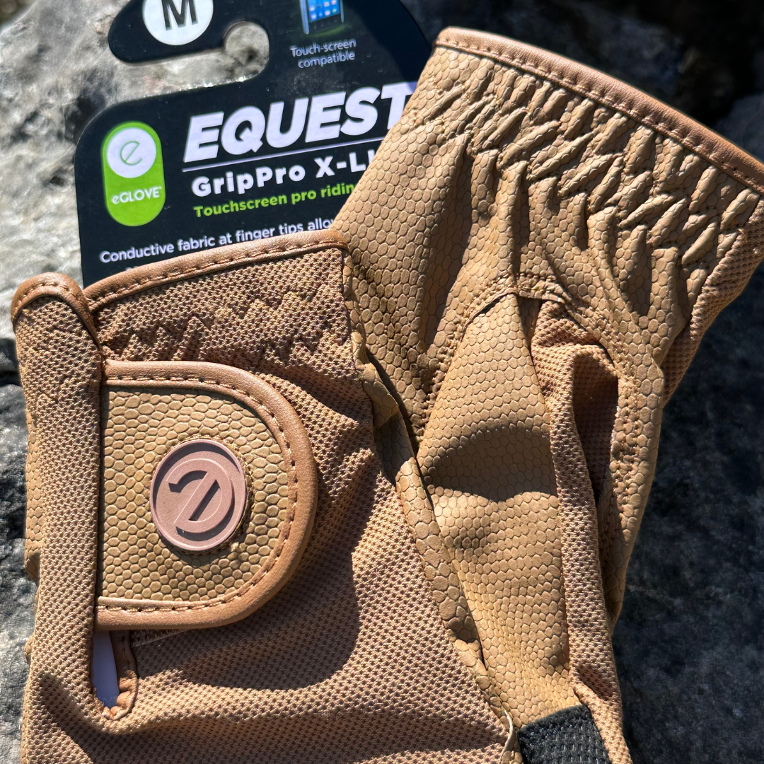 eQUEST GripPro X-LITE Riding Gloves - Caramel Regular Cuff