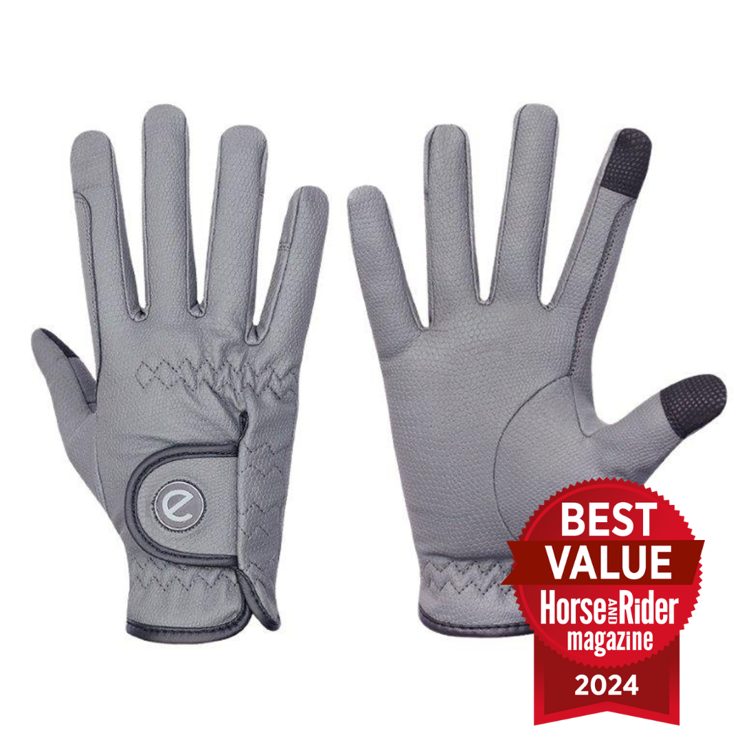 eQUEST GripPro Winter Edition Riding Gloves – Grey | Warm, Grippy & Touchscreen