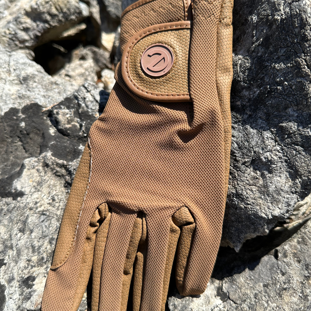 eQUEST GripPro X-LITE Riding Gloves - Caramel Regular Cuff