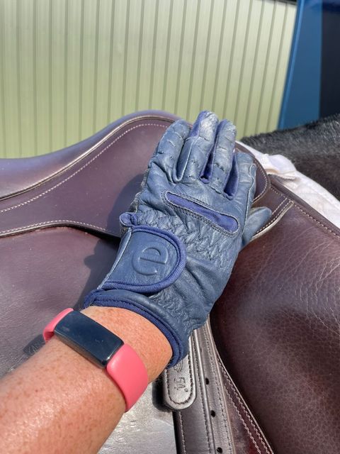 eQUEST GripPro Leather Touchscreen Riding Gloves - Navy Blue | Classic English Style