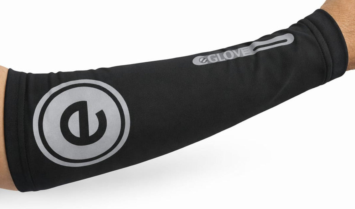 eGLOVE Hi-Vis Armsleeves – Black | Reflective Running Arm Warmers