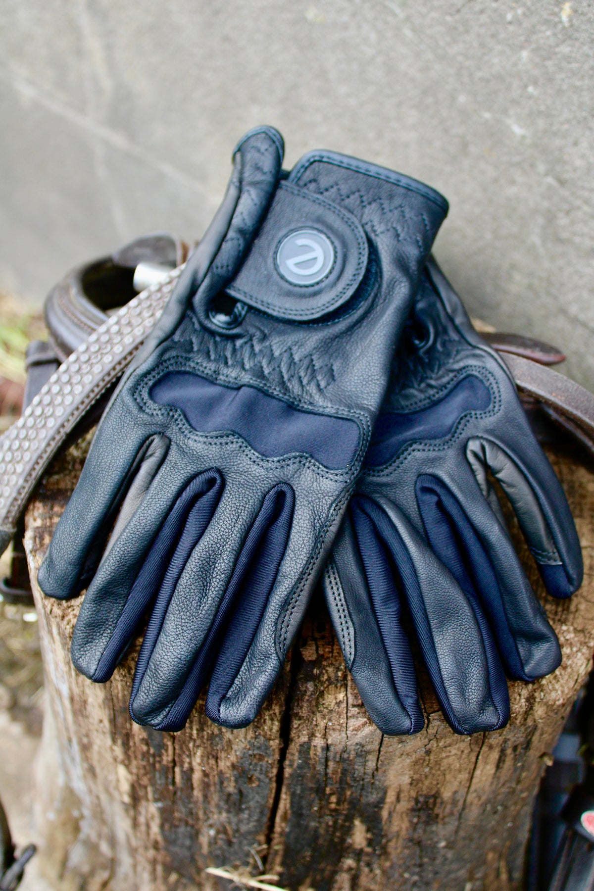eQUEST GripPro LEATHER Riding Gloves - Black | Cabretta Palm & Goat Leather Back