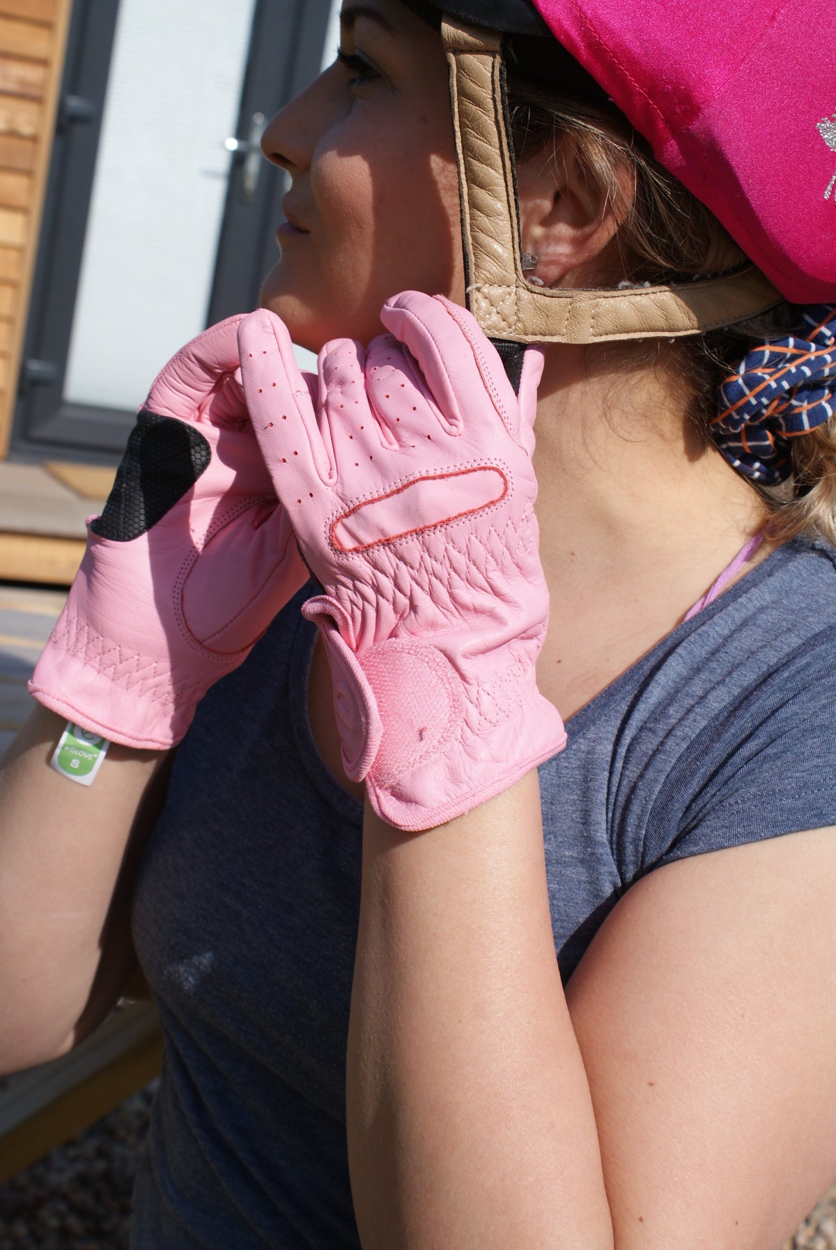 eQUEST GripPro Leather Touchscreen Riding Gloves - Blush Pink | Classic English Style