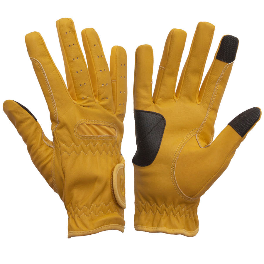 eQUEST GripPro Leather Touchscreen Riding Gloves - Beach | Classic English Style
